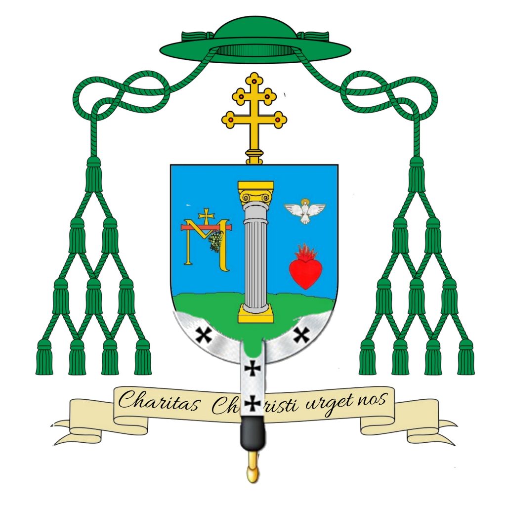 Lo stemma episcopale di Mons. Salvatore Corrado con il motto «Charitas Christi urget nos»